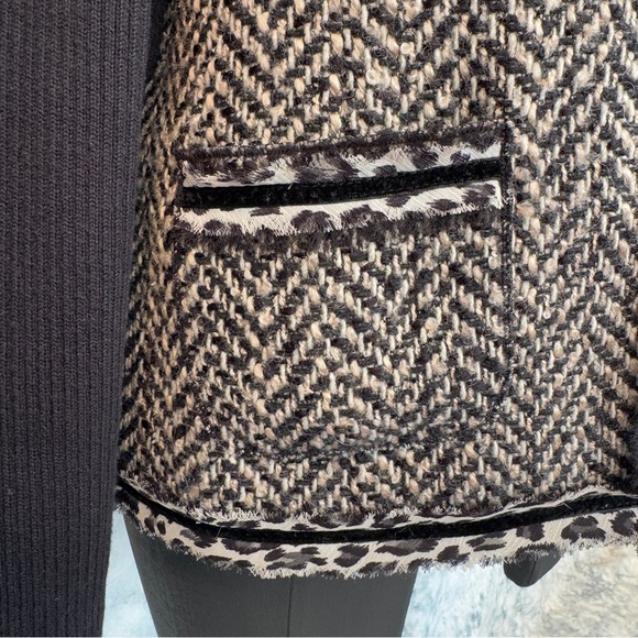 Chico’s Tweed Leopard Print Sweater Jacket - 2 - Picture 6 of 10